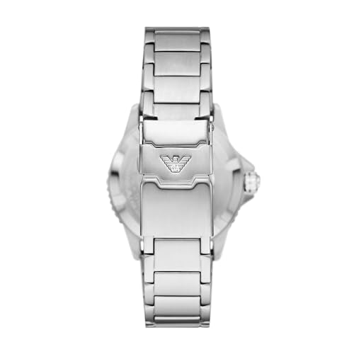 Emporio Armani Men's GMT Dual Time Silver Stainless Steel Bracelet Watch (Model: AR11589)