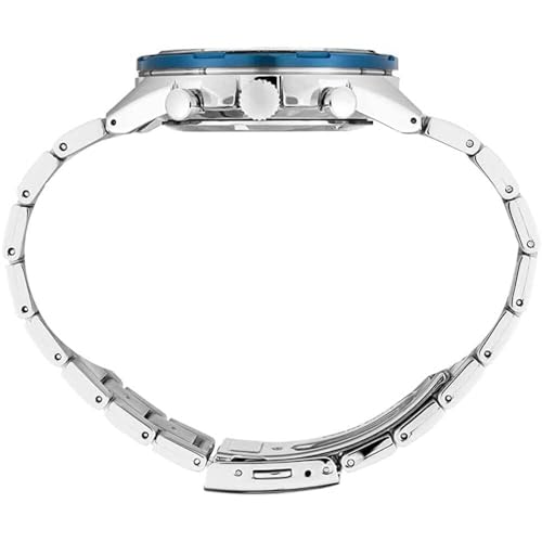 SEIKO SSB345 Watch for Men - Essentials - with Quartz Chronograph, Tachymeter Bezel, Blue Ion-Finish, Date Calendar, Stainless Steel Case and Bracelet, and 100m Water-Resistant