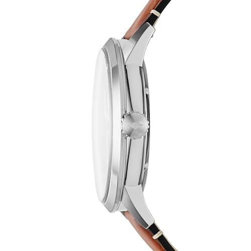 Fossil Men's Watch, Townsman Automatic Brown Leather Watch for Men