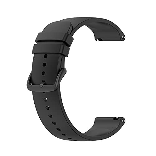 Suoman for Samsung Galaxy Watch 4 Classic 42mm/46mm,Galaxy Watch 4 5 6 7 40mm/44mm,Galaxy Watch 5 Pro 45mm Band, 20mm Adjustable Soft Silicone Replacement Strap Band-Black