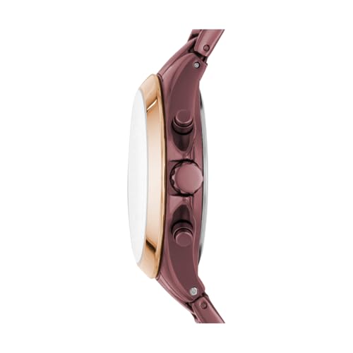 Fossil Women's Modern Courier Quartz Stainless Chronograph Watch, Color: Wine (Model: BQ3281)
