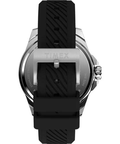 Timex Men's Essex 46mm Watch - Black Strap Black Dial Silver-Tone Case