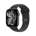 Apple Watch Series 11 [GPS + Cellular, 42mm] Jet Black Aluminum Case with Black Sport Band, S/M (Renewed)