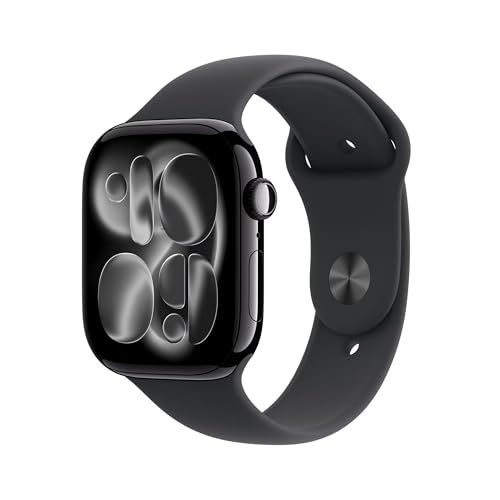 Apple Watch Series 11 [GPS+Cellular, 46mm] - Jet Black Aluminium Case with Black Sport Band, M/L (Renewed Premium)