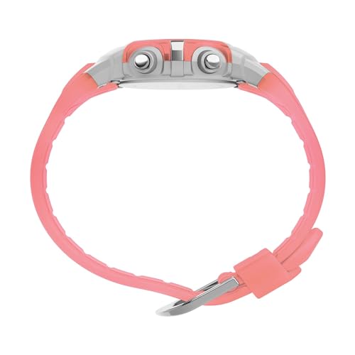 Timex Men's Digital 33mm Watch - Pink Strap Digital Dial Silver-Tone Case