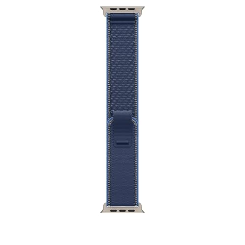 Apple Watch Band - Trail Loop - 49mm - Blue/Bright Blue - S/M - Natural Titanium Finish