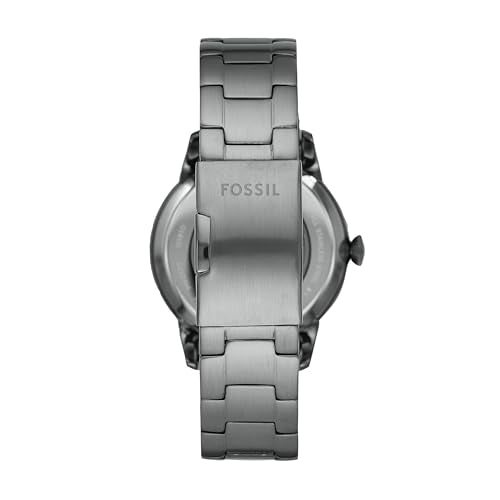 Fossil Men's Watch, Townsman Automatic Stainless Steel Two-Hand Skeleton Watch for Men, Color: Smoke
