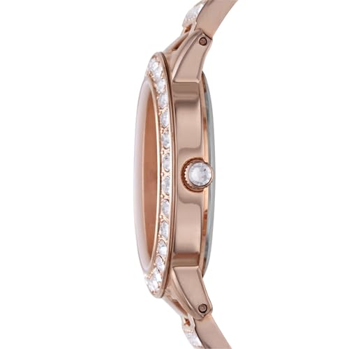 Fossil Women's Watch, Jesse Quartz Stainless Steel Three-Hand Watch for Women, Color: Rose Gold Glitz