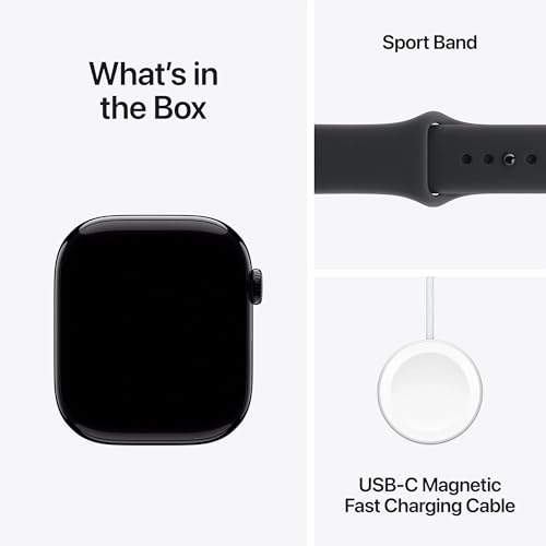 Apple Watch Series 11 [GPS+Cellular, 46mm] - Jet Black Aluminium Case with Black Sport Band, M/L (Renewed Premium)