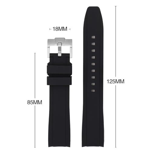 Niziruoup Bands for Blancpain X Swatch Scuba Fifty Fathoms/Rolex Watch/SEIKO Watch 22mm, Curved No Gap Silicone Rubber Watch Strap Replacement Band 20mm 22mm Men Women, Silicone, Black Buckle