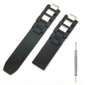 Cirtrar Black Rubber Silicone Watch Band Compatible with Must De Cartier 21 Century Chronograph Quartz