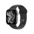 Apple Watch Series 11 [GPS 42mm] Smartwatch with Jet Black Aluminum Case with Black Sport Band - S/M. Sleep Score, Fitness Tracker, Health Monitoring, Always-On Display, Water Resistant