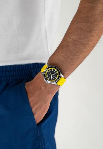 Hamilton Khaki Navy Scuba Automatic Men's Watch, 40mm Stainless Steel Case, Swiss Made, Black Dial Analog Wrist Watch for Men, 100m Waterproof, Sapphire Crystal, 3-Hand Movement, Rubber Strap