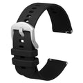 ANBEER Silicone Watch Band 22mm Quick Release Rubber Watch Straps for Men Women,Black with Silver Stainless Steel Buckle