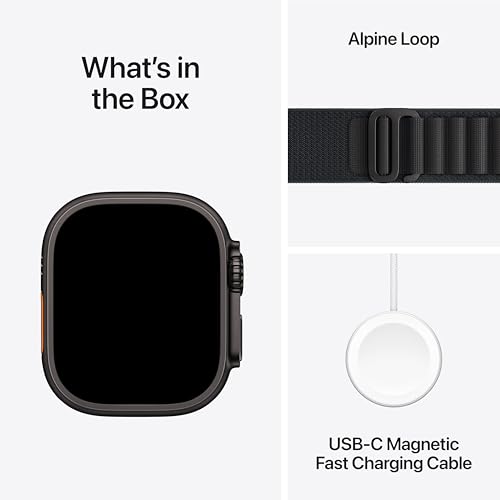 Apple Watch Ultra 3 [GPS + Cellular 49mm] Running & Multisport Smartwatch w/Rugged Titanium Case w/Black Alpine Loop - L. Satellite Communications, Advanced Health & Fitness Tracking