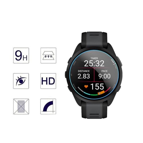 MIHENCE Screen Protector Compatible for Garmin Forerunner 165 Smartwatch,9H Tempered Glass Protective Film Compatible for Forerunner 165 Smartwatch (3PCS), transparent