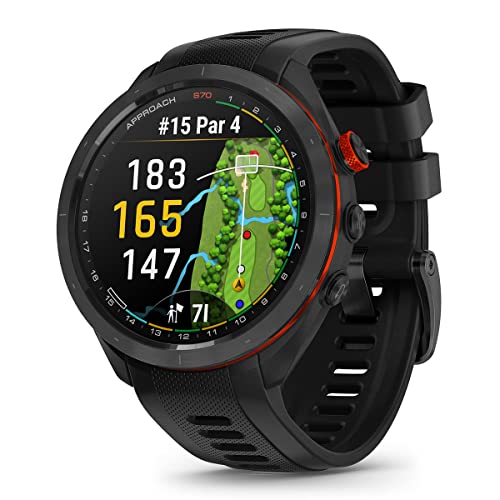 Garmin Approach S70 (Black, 47mm) Golf GPS Watch | Premium Smartwatch with AMOLED Display, Virtual Caddie & Playslike Distance | Bundle with PlayBetter Screen Protectors & Portable Charger