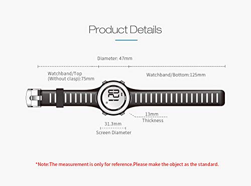 EZON GPS Men Women Sports Outdoor Digital Watch with Exercise Records Distance Speed Pace Black Blue Red Multifunctional (Silver)