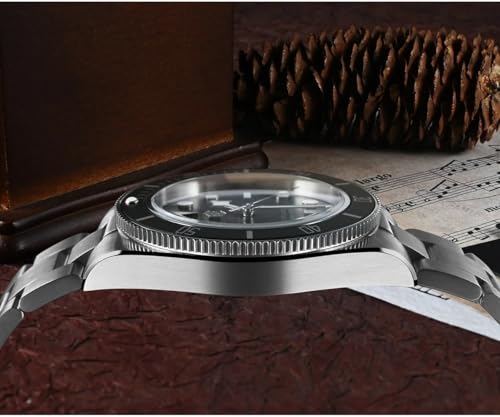 San Martin Watches for Men - NH35 Movement Automatic Dive Watch SN008GD 40mm Mens Watch 20Bar Waterproof Sapphire Crystal Luminous Mechanical Wristwatch (Blue/ SN008D)