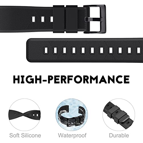 Ritche Christmas Gift 20mm Silicone Watch Band, Compatible with Samsung Galaxy Watch 4/5/ 5 Pro, 40mm/ 45mm Black Quick Release Rubber Watch Bands for Men Women, White Elephant Gifts, Stocking Stuffers for Men