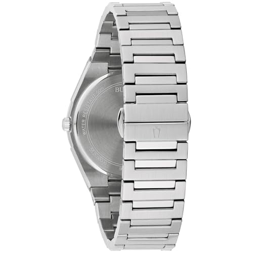 Bulova Men's Quartz Dress Classic Watch, Silver-Tone Stainless Steel Bracelet, Silver-White Dial, Calendar (Style: 96B481)