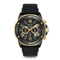 Bulova Men's Marine Star Series A Black and Rose Gold Ion-Plated Stainless Steel 6-Hand Chronograph Quartz Watch, Black Silicone Strap Style: 98B278