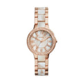 Fossil Women's Watch, Virginia Quartz Stainless Steel and Acetate Three-Hand Watch for Women, Color: Rose Gold/White Horn