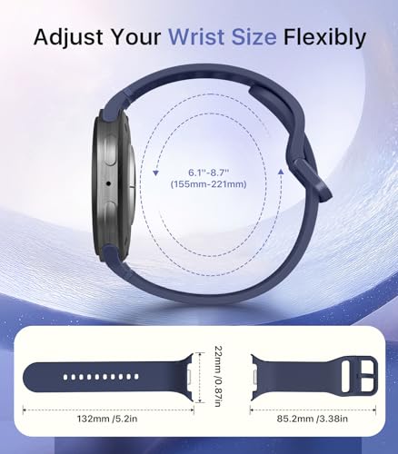 TiMOVO 6 Pack Sport Bands Compatible for Samsung Galaxy Watch 8 40mm 44mm/Galaxy Watch 8 Classic 46mm (2025), Soft Silicone Replacement Strap for Women Men, M/L