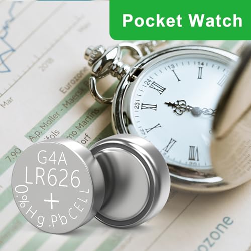 DURNERGY SR626SW Watch Battery 10 Pack, AG4 Alkaline Button Cell Battery, 377/376 Watch Batteries, 1.5V LR626 Batteries 377A