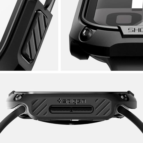 Spigen for Apple Watch Series 11 Case, Built-in Touch Sensitive Tempered Glass Screen Protector Durable Full Coverage Cover Tough Armor Compatible with Series 11/10 46mm - Black
