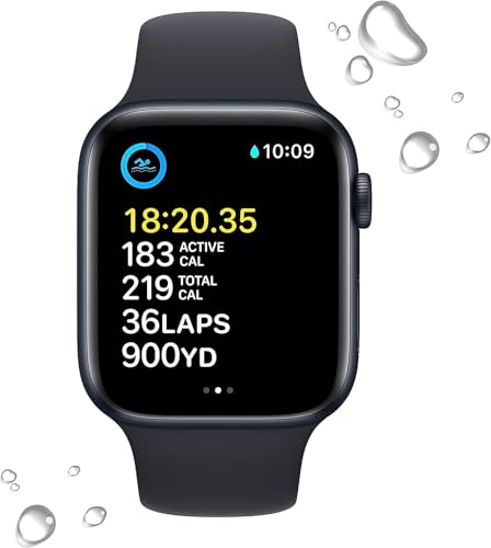 Apple Watch SE (2nd Gen) (GPS, 44mm) - Midnight Aluminum Case with Midnight Sport Band, M/L (Renewed)