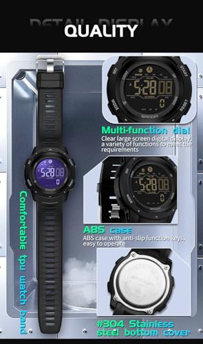 FANMIS Men Pedometer Watches Military Multifunctional 50M Waterproof Digital Outdoor Sports Watch