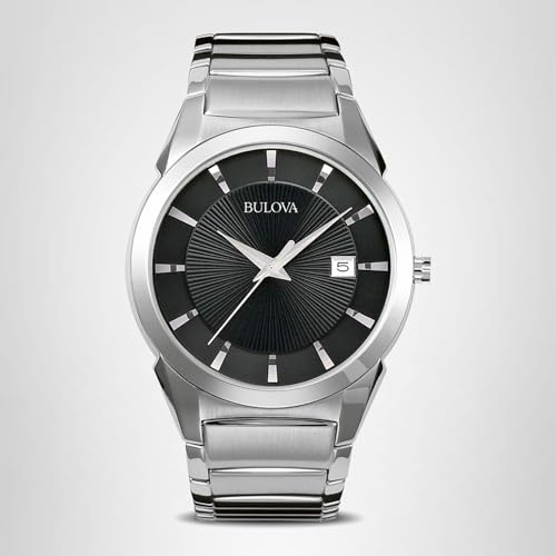 Bulova Men's 3-Hand Calendar Date Quartz Watch, Patterned Dial, 38mm, Style: 96B149