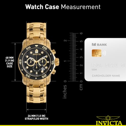 Invicta Men's 0072 Pro Diver Collection Chronograph 18k Gold-Plated Watch