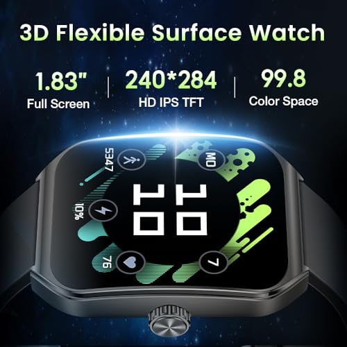 AOLON 1.83" Smart Watch 3D Curved Glass IP68 Waterproof Fitness Tracker