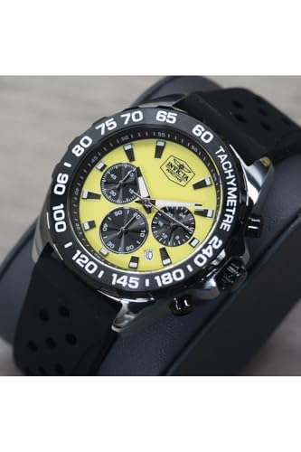 Invicta Men's Analog Quartz Watch with Silicone Strap 47770, Silver, Strap