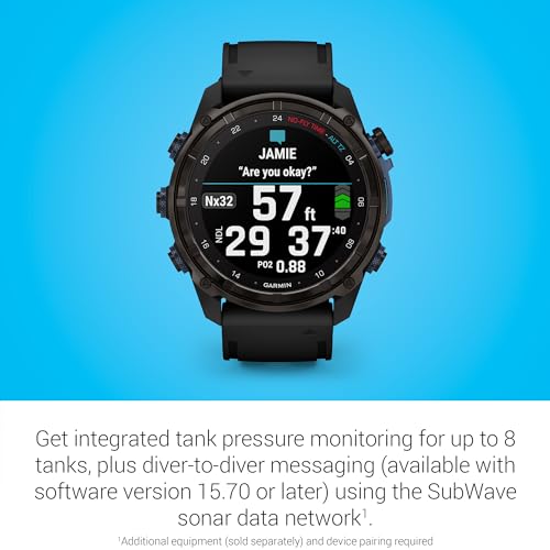 Garmin Descent™ Mk3i,- 51mm Dive Computer and Multisport GPS Smartwatch, Air Integration, Black