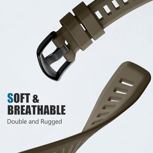 GEAK Compatible with Garmin Instinct Watch Bands, 22mm Soft Silicone Strap Sport Wristband Replacement Compatible with Garmin Instinct 2 Watch Band/Instinct Esports/Solar/Tide/Tactical-CoyoteTan