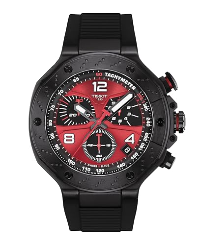 Tissot T-Race MotoGP Limited Edition 45mm, Swiss Quartz Watch for Men and Women, Stainless Steel Case, Red Dial, T1414173742200