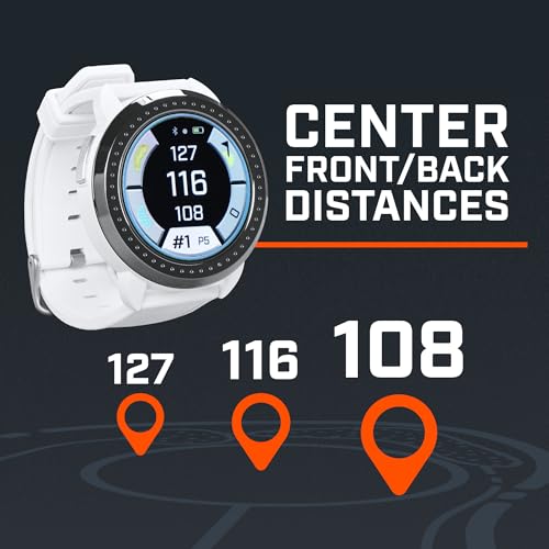 Bushnell Golf iON Elite GPS Watch – Color Touchscreen, Slope‑Adjusted Yardages, 38,000+ Courses, Shot Tracker, USB‑C, Magnetic Charger – White