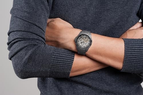 Relic by Fossil Men's Damon Gunmetal Gray Stainless Steel Bracelet Automatic Watch for Men, Luminous Hands