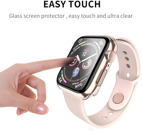 Smiling 2 Pack Case Compatible with Apple Watch SE 3 (2025)/ SE 2/ SE/Series 6/5/4 40mm with Tempered Glass Screen Protector, Hard PC Case Overall Protective Cover- Transparent