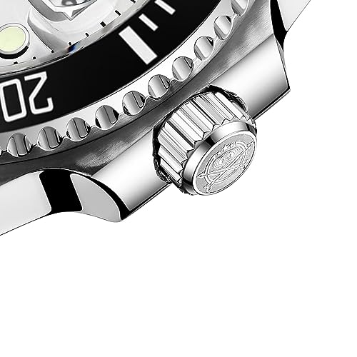 ADDIESDIVE Quartz Dive Watches for Men Water Resistant 200 M Mens Wrist Watch Luminous White Dial Analog Stainless Steel
