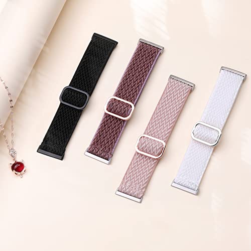 Ouwegaga Elastic Band Compatible with Fitbit Versa 4 Bands/Sense 2/Sense/Versa 3 Bands for Women Men, Adjustable Stretchy Nylon Solo Loop Sport Strap Compatible with Fitbit Smartwatch, 6 Packs