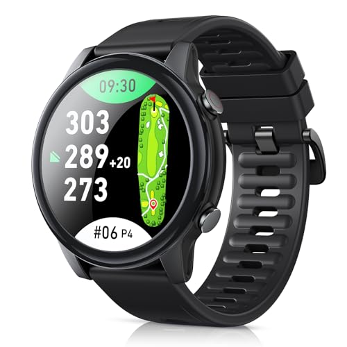 SILLAID Golf GPS Watch, 1.43" AMOLED Touchscreen Display, Lightweight Golf Watch with 40,000+ Preload Courses, Green View, Slope Mode, 6 Hazard Distances, App Sync, Golf Watches for Men