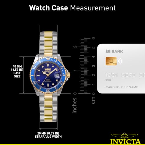 Invicta Men's Pro Diver 40mm Steel and Gold Tone Stainless Steel Automatic Watch with Coin Edge Bezel, Two Tone/Blue (Model: 8928OB)
