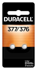 Duracell 377/376 Silver Oxide Button Batteries, 2 Count (Pack of 1), Battery with Long-Lasting Power for Watches, Calculators, and More