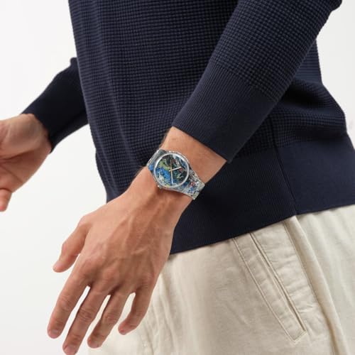 Swatch New Gent Unisex Casual Watch Polymer Transparent Quartz Water Resistant POLLOCK'S Alchemy