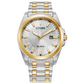 Citizen Men's Eco-Drive Classic Peyten Two-Tone Stainless Steel Watch, 3 Hand, Silver Dial (Model:BM7534-59A)