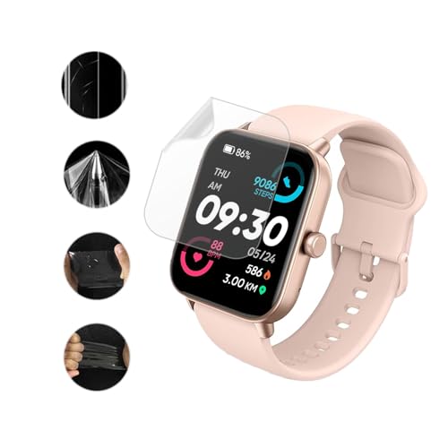Aemus Screen Protector For IDW13 / IDW15 / IDW19 Smart Watch 1.8" (6 PACK) Full Coverage Clear TPU Film Compatible for aeac/Fitpolo/Quican SmartWatch